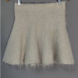 NWT H&M EDITION Wool Blend Flared Skirt Beige Solid Knit Size Size XS